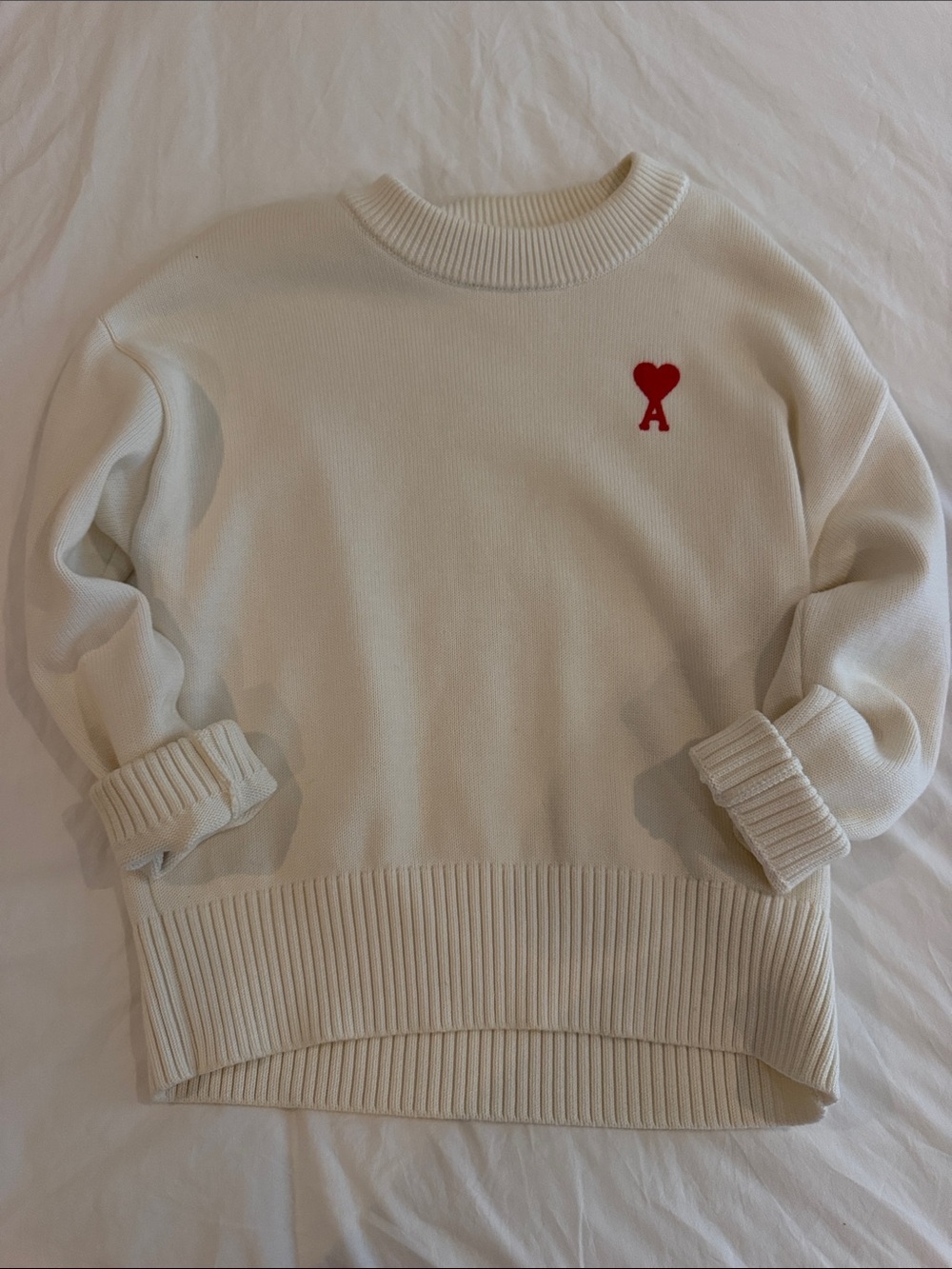 Ami Alexandre Mattiussi Cream Knit Sweater